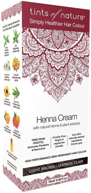 Tints of Nature Golden Brown SemiPermanent Henna Cream Hair Colour AmmoniaFree and 95 Natural 70ml