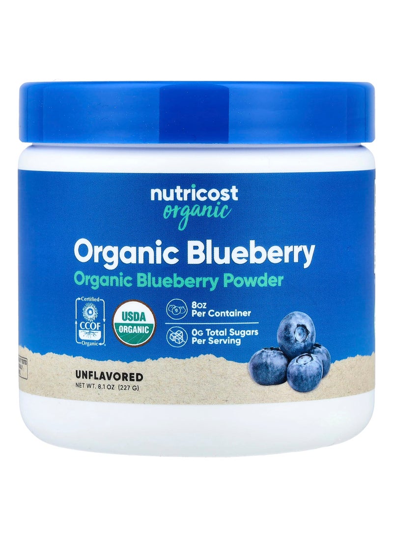 Organic Blueberry Powder, Unflavored, 8.1 oz (227 g)