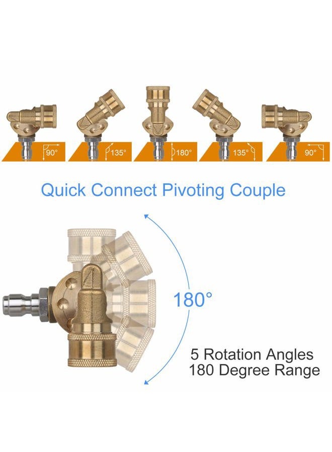 STYDDI Universal Power Pressure Washer Spray Nozzle Tips and Quick Connect Pivot Adapter Coupler 180 Degrees with 5 Rotation Angles, Soap and Rinse Jet Stream Tips Kit, 1/4 inch, 2.5 GPM, 8 Pack - Image 2