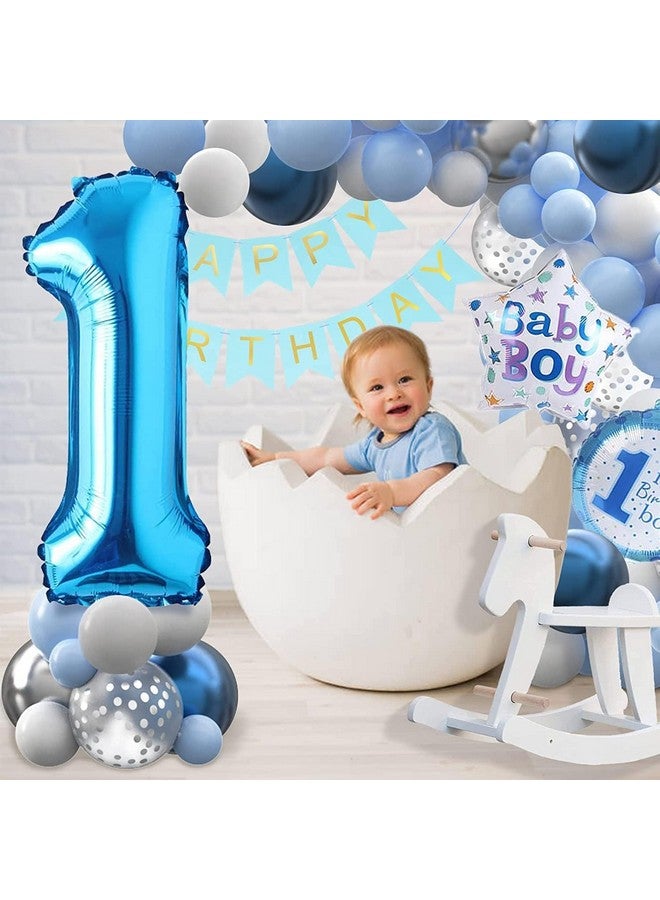 FI - FLICK IN FI - FLICK IN 1 Pc Big Size Number 2 Foil Balloon 32 Inch Large Blue Number Foil Balloon 0 to 9 Number Balloons for Decoration 2nd Birthday Anniversary Decoration Items (Pack of 1, Blue)  - Image 3