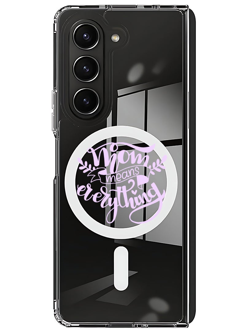 Theodor Magnetic Case for Samsung Galaxy Z Fold 6 Compatible with MagSafe Wireless Charging, Shockproof Phone Bumper Cover Mom means everything - Image 1