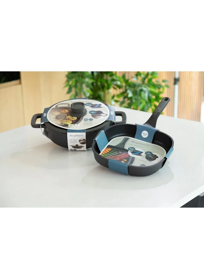 Berghoff Leo Stone+ CeraGreen Non-Stick Coating 2-Handle Covered Saute Pan Grey and Clear 28 cm 3950595