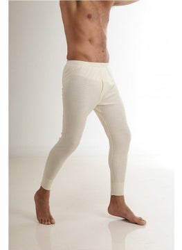 Elif Çamaşır Elif Laundry Hasyün Men's Wool Short Sleeve Underwear Set Cream  - Image 2