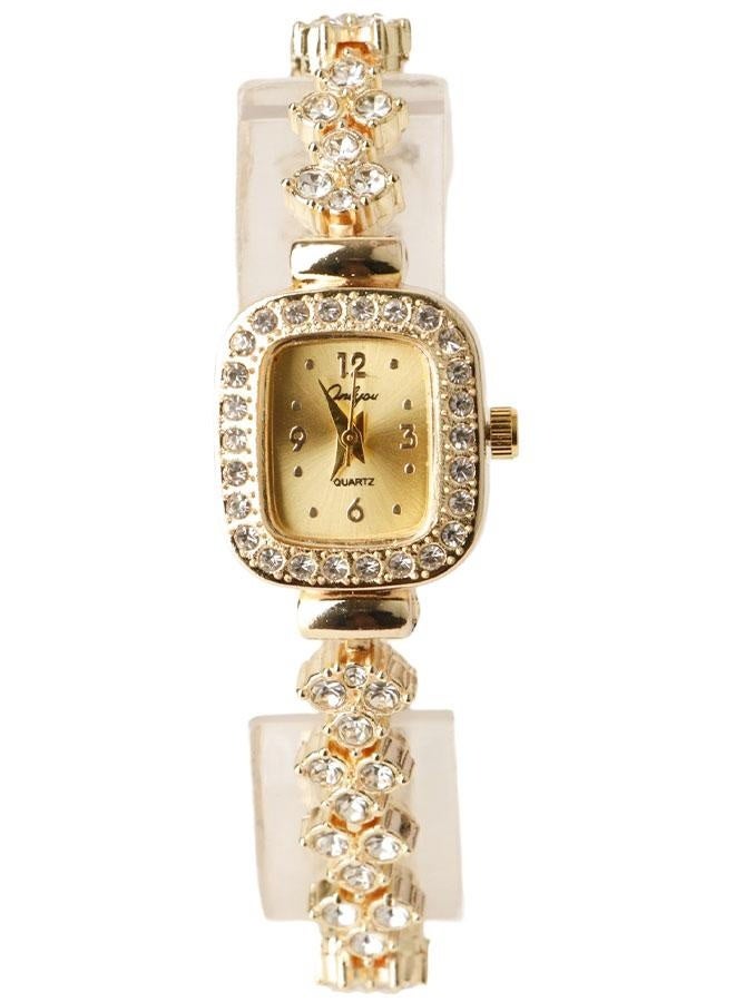 Onlyou Elegant Women’s Quartz Wrist Watch – Gold Stainless Steel Strap – Elegant Square Design for Daily Use - Image 1