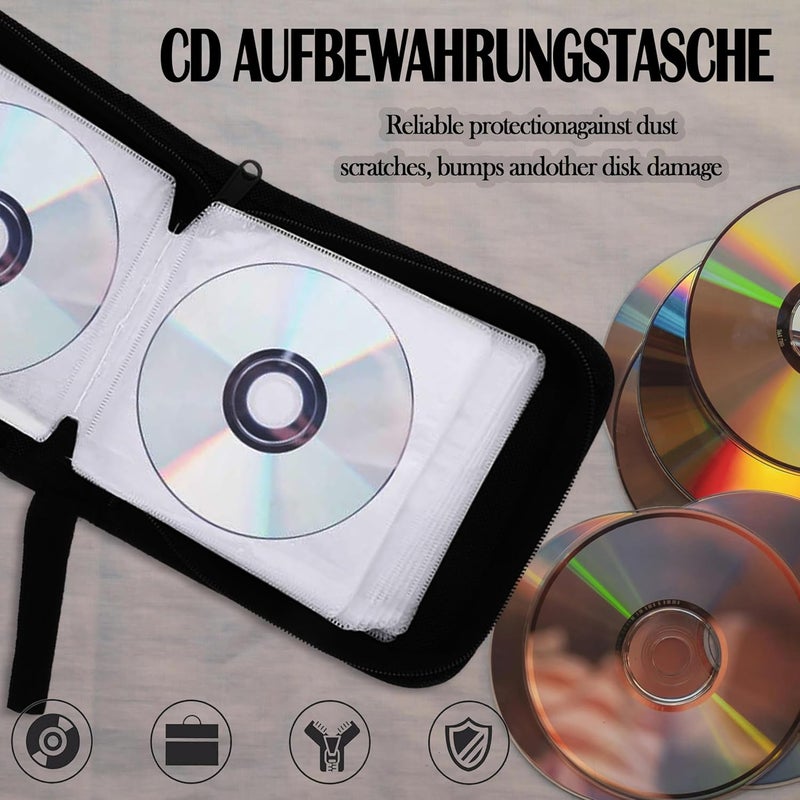 squishy CD Cover Pouch, Durable Blue CD Case for Music CDs and Game Discs, DVD Case，Compact Portable Storage Solution for Travel and Home - Image 3