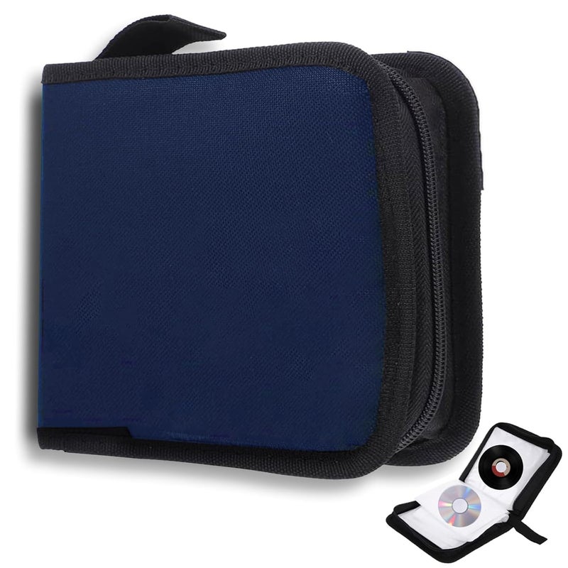 squishy CD Cover Pouch, Durable Blue CD Case for Music CDs and Game Discs, DVD Case，Compact Portable Storage Solution for Travel and Home - Image 1