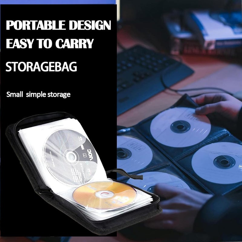 squishy CD Cover Pouch, Durable Blue CD Case for Music CDs and Game Discs, DVD Case，Compact Portable Storage Solution for Travel and Home - Image 2