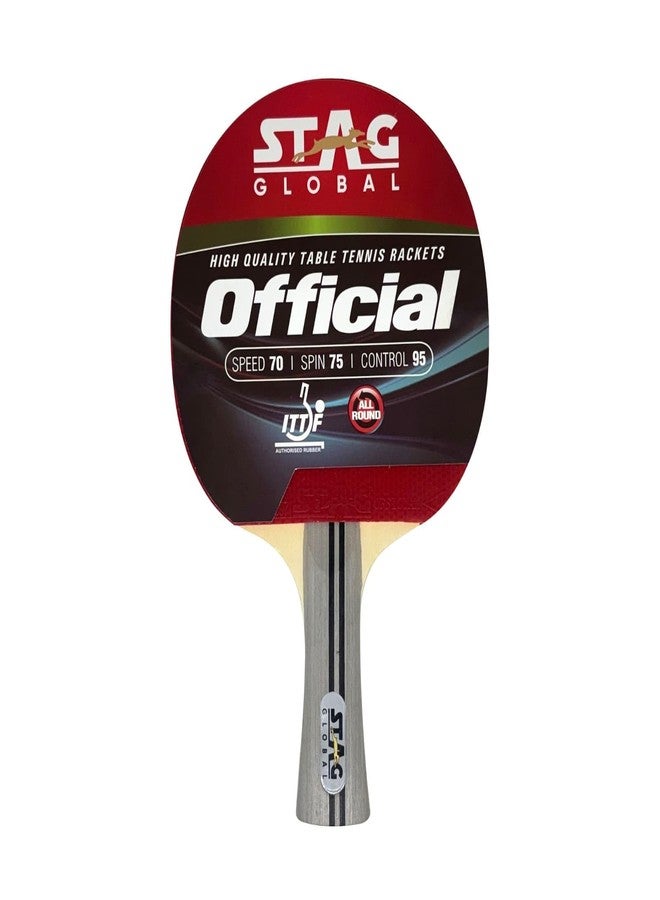 ستاج مضرب تنس طاولة رسمي من المطاط والخشب من شركة STAG (متعدد الألوان) - Image 1