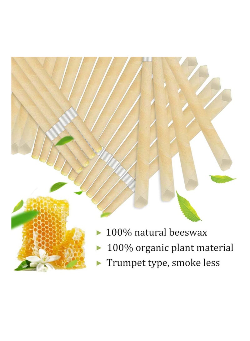 كاست ويف شموع الأذن ، شمع العسل الطبيعي تدليك السمع تنظيف الأذن إزالة شمع الأذن الاسترخاء الشمعدانات العلاج مجموعة نقية (10 قطع) - Image 3