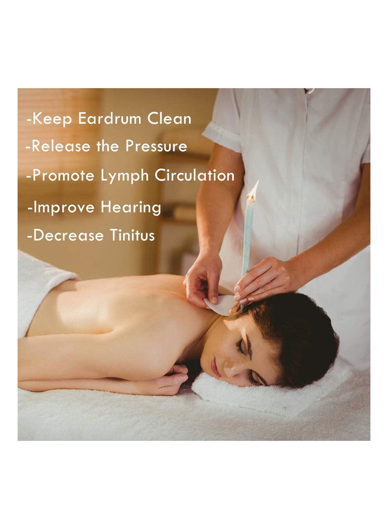 كاست ويف شموع الأذن ، شمع العسل الطبيعي تدليك السمع تنظيف الأذن إزالة شمع الأذن الاسترخاء الشمعدانات العلاج مجموعة نقية (10 قطع) - Image 4