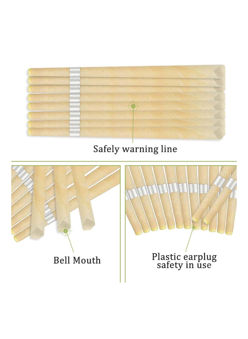 كاست ويف شموع الأذن ، شمع العسل الطبيعي تدليك السمع تنظيف الأذن إزالة شمع الأذن الاسترخاء الشمعدانات العلاج مجموعة نقية (10 قطع) - Image 5