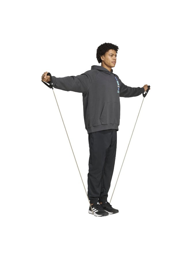 Adidas Gfx Hoodie Grey Hooded Sweat Sweatshirts For Men - Image 4