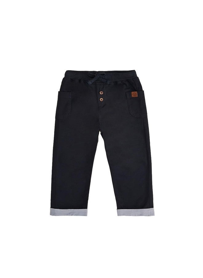 YU by Pantaloons Baby Boy's Regular Fit Pants (110149492003_Navy - Image 1