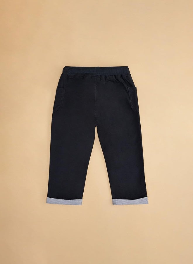 YU by Pantaloons Baby Boy's Regular Fit Pants (110149492003_Navy - Image 5