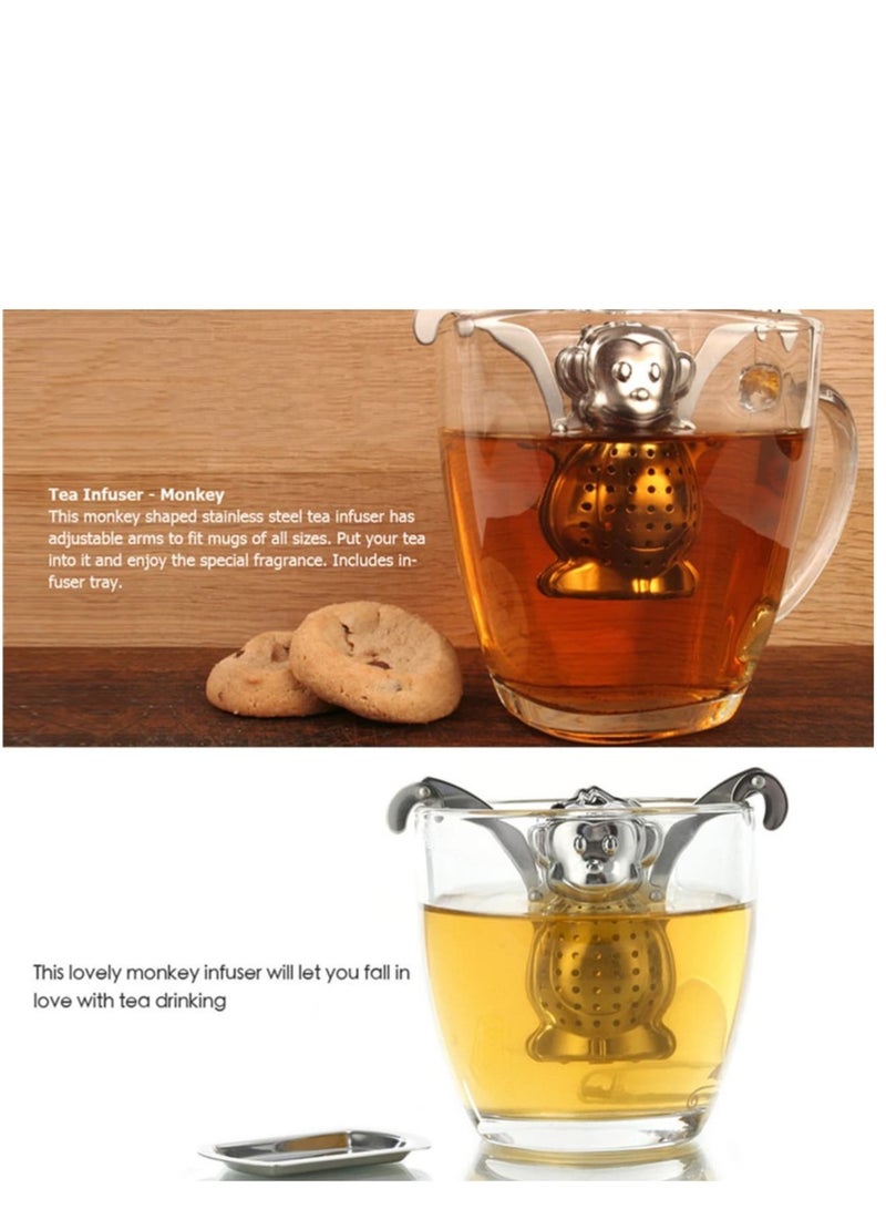 Zikra 2pcs Stainless Steel Tea Strainer Silicone Tea Infuser Stainless Tea Kettle Metal Tea Strainer Stainless Steel Coffee Infuser Fine Mesh Tea Strainer Rubber Tea Infuser Tea Leaker - Image 3