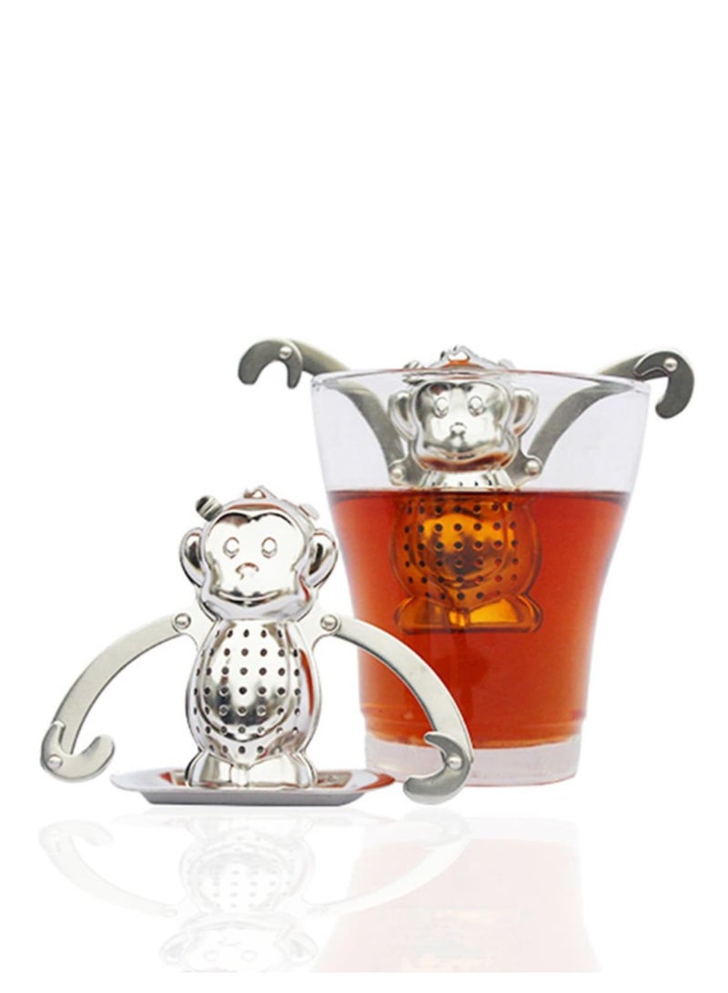 Zikra 2pcs Stainless Steel Tea Strainer Silicone Tea Infuser Stainless Tea Kettle Metal Tea Strainer Stainless Steel Coffee Infuser Fine Mesh Tea Strainer Rubber Tea Infuser Tea Leaker - Image 1