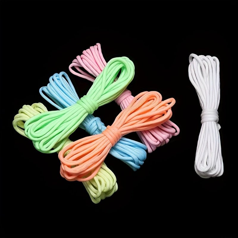 Yellow 3m 118 Inch 4Mm 7 Strand Luminous Nylon Tent Cord Lanyard Braided Rope - Image 3