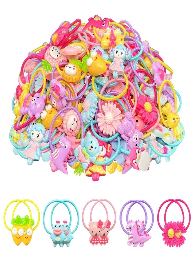 AMMY Hair Tie, 100 Pcs Hair Bands for Girls, Toddler Hair Ties, Colorful Hair Accessories, Ponytail Holders for Kids, Infant Girls, Children - Image 1