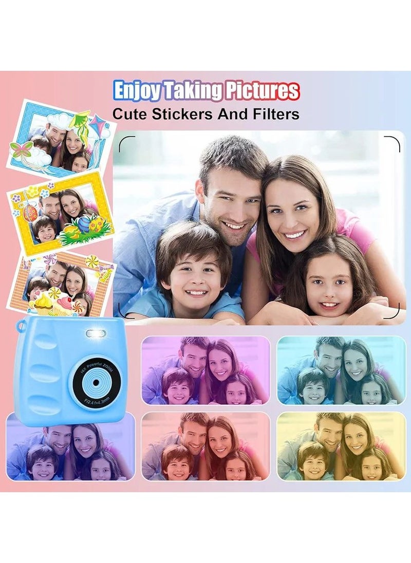 Generic Children's Camera Instant Camera 1080P 2.4 Inch Screen Digital Camera Children With 3 Rolls Of Printing Paper & 32GB Card Children's Camera With Photos Printer  - Image 5