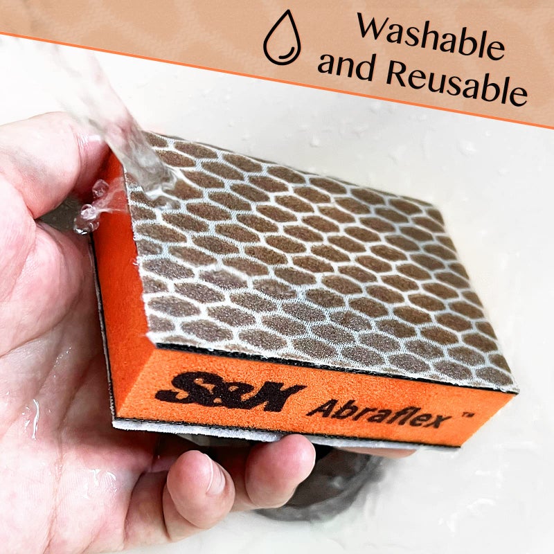 SX مجموعة إس&إكس من الإسفنجات الرملية 20 قطعة من ورق الصنفرة القابل للتبديل مع 8 درجات خشونة متنوعة - رطب وجاف، مضاد للاحتباس، متين (20) - Image 4