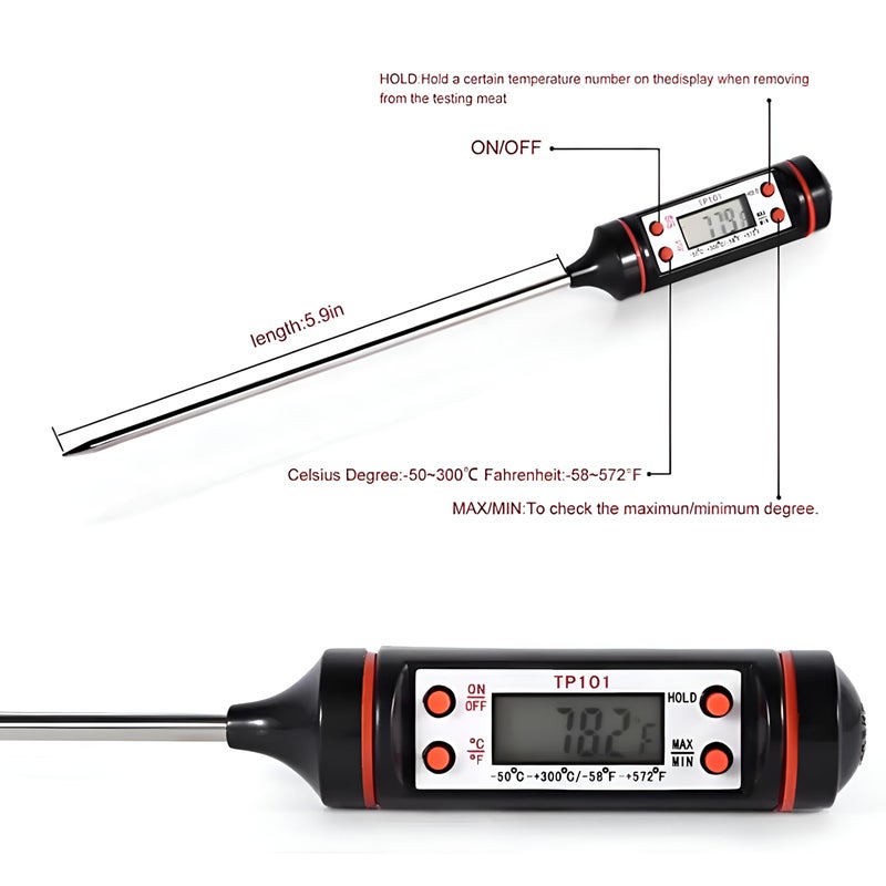 Digital Thermometer - Kitchen Food Temperature Gauge for Cooking and Baking - Image 3