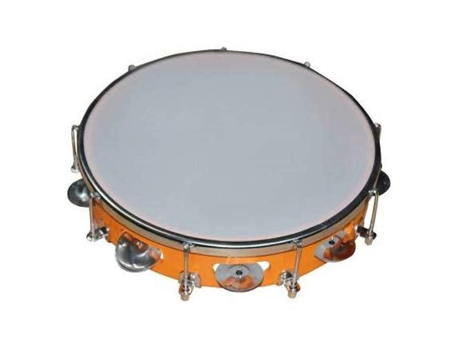 InStyler Tambourine With Head Aluminium Hand Percussion Musical Instrument (7 INCH) - Image 1