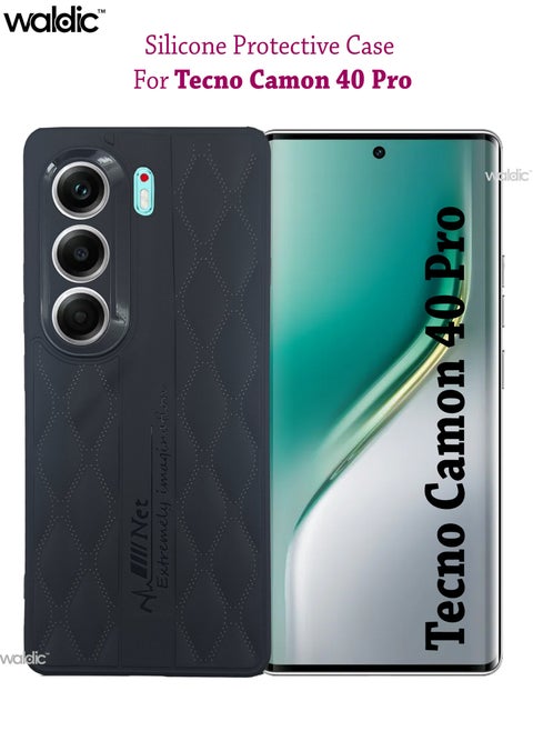 Tecno Camon 40 Pro Premium Case | Premium Silicone Case Cover Designed for Tecno Camon 40 Pro | Tecno Camon 40 Pro Case Camera and Drop Protection Thin Protective Back Cover Case for Tecno Camon 40 Pro - Black
