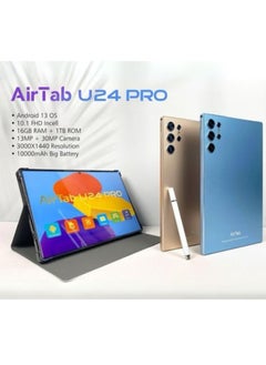 AirTab U24 Pro Smart Tablet 10.1-FHD Inch Display 16GB RAM 1TB ROM – With Arabic Keyboard Gold  - Image 2