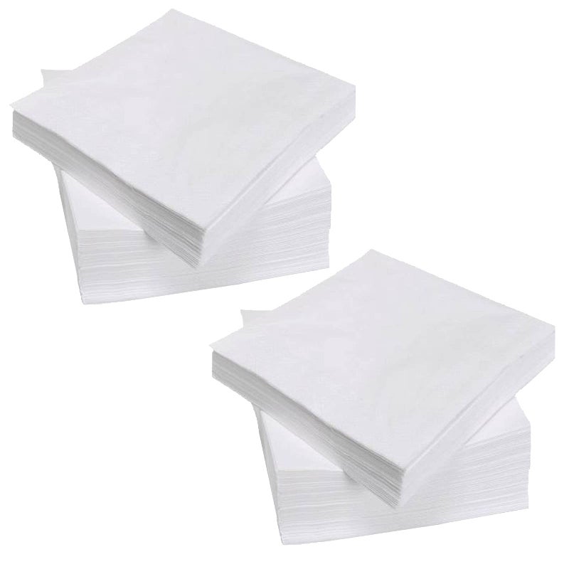RosyDecor 200 Count Napkins 2 Ply Plain White Beverage Napkins Disposable Four Fold Cocktails Paper Napkins 4.9" X 4.9" folded for Party and Every Day Use - Image 1