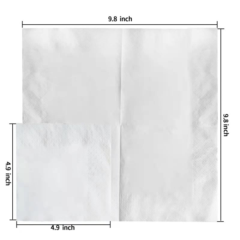 RosyDecor 200 Count Napkins 2 Ply Plain White Beverage Napkins Disposable Four Fold Cocktails Paper Napkins 4.9" X 4.9" folded for Party and Every Day Use - Image 4