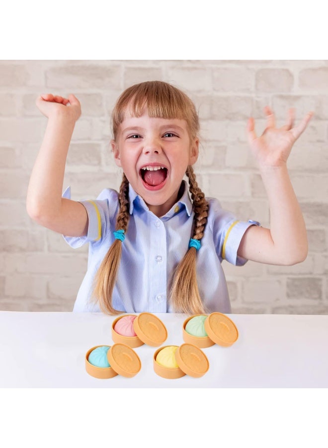 MEIEST 5-Piece Colorful Dumpling-Shaped Soft and Adorable Stress-Relieving Balls – Squeeze and Squeeze to Soothe Stress, Comes with a Steamer, Super Bouncy… - Image 5