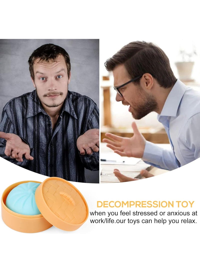 MEIEST 5-Piece Colorful Dumpling-Shaped Soft and Adorable Stress-Relieving Balls – Squeeze and Squeeze to Soothe Stress, Comes with a Steamer, Super Bouncy… - Image 4