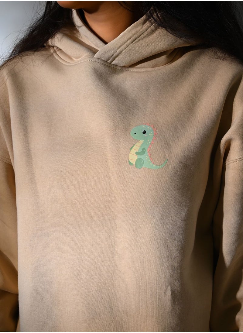 Ca.Co. - cotton hoodie from Ca.Co. Mocha Colour with a print - Image 1