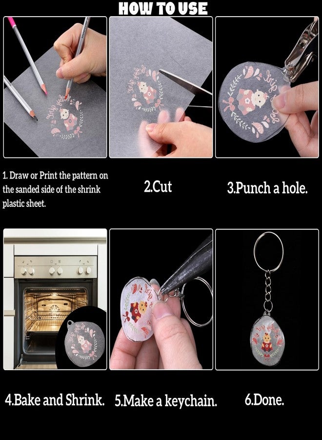 Goaste 50 Pack Shrink Plastic Sheets, 8 x 6 inch Blank Shrink Film Paper, Sanded Shrink Paper Sheets for Kids Creative Craft, DIY Ornaments Craft, Create Your Own Earrings, Necklace, Keychains - Image 5