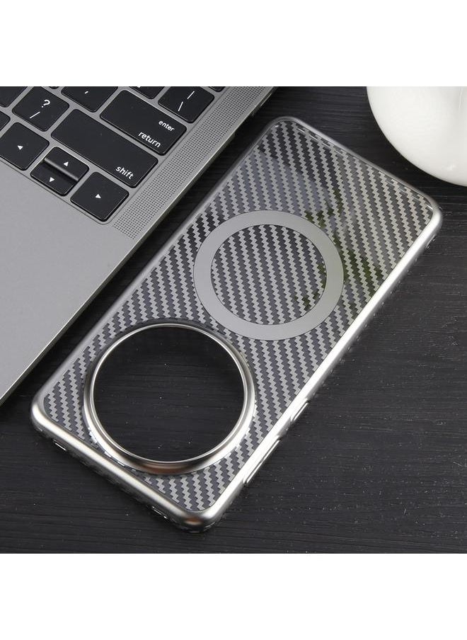 Zaboon - Case For Huawei Mate 60 Pro /60 Pro+ 6D Plated Carbon Fiber Clear Magsafe PC Phone Case - Image 1