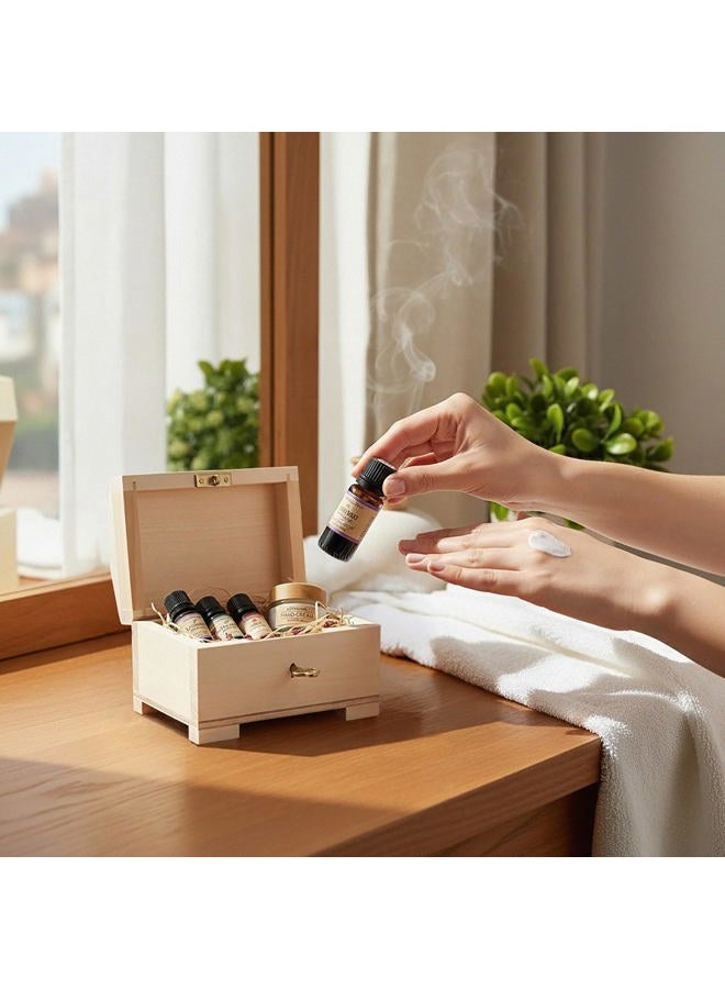 Creative Deco Small Wooden Lockable Jewellery Box | 10.6 x 7.5 x 7.5 cm | Storage Box with Lid, Lock & Key | Plain, Unpainted & Unfinished | Decorative Craft Keepsake Trinket Treasure Gift Chest - Image 4