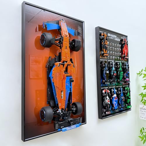 WETCEAOM Display Wallboard Compatible with Lego Technic McLaren 42141 2022 Replica Race Car Display Wall Frame Compatible with Lego Car Wall Mount Display Frame Size197 x 315 in No Model - Image 5