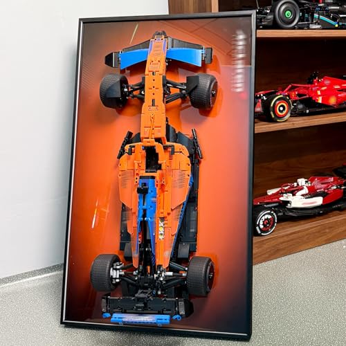 WETCEAOM Display Wallboard Compatible with Lego Technic McLaren 42141 2022 Replica Race Car Display Wall Frame Compatible with Lego Car Wall Mount Display Frame Size197 x 315 in No Model - Image 1