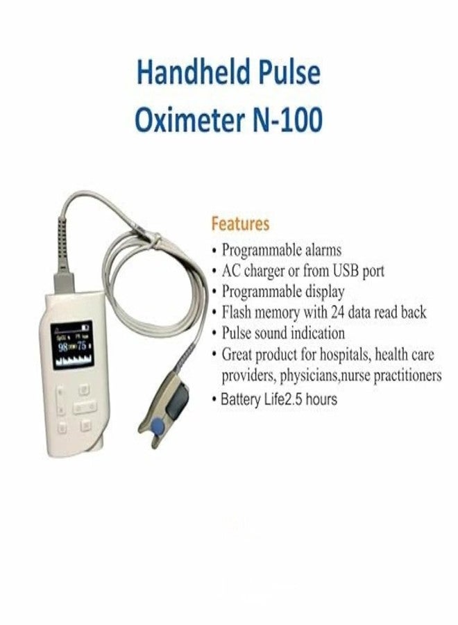 GUDYB Handheld Pulse Oximeter | Professional SPO2 & Pulse Rate Monitor with TFT LCD Display | Rechargeable Finger Oximeter | Ideal for Hospital, Clinic & Home Health Use (Neonatal/Kids) - Image 4