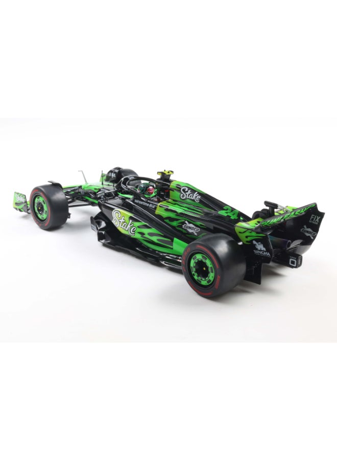 Solido KICK Sauber F1 Team C44 Las Vegas GP 2024 Z. Guanyu Diecast Model Car, 1:18 Scale Formula 1 Race Car, Black Collector Display Model with Directional Wheels, No Openings - Image 3
