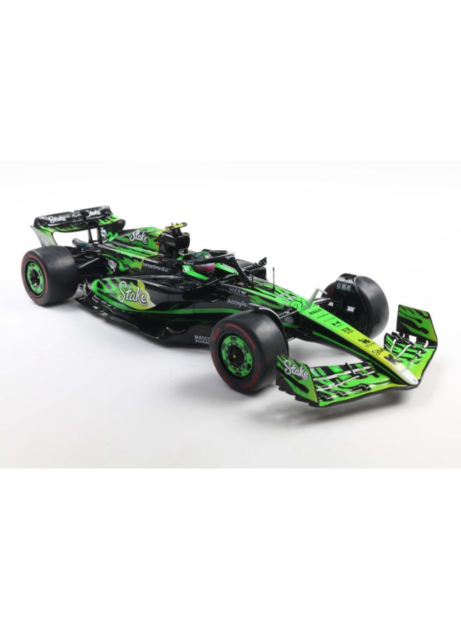 Solido KICK Sauber F1 Team C44 Las Vegas GP 2024 Z. Guanyu Diecast Model Car, 1:18 Scale Formula 1 Race Car, Black Collector Display Model with Directional Wheels, No Openings - Image 4