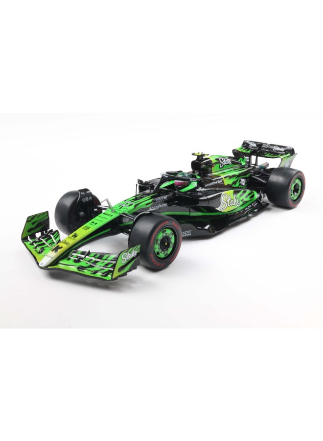 Solido KICK Sauber F1 Team C44 Las Vegas GP 2024 Z. Guanyu Diecast Model Car, 1:18 Scale Formula 1 Race Car, Black Collector Display Model with Directional Wheels, No Openings - Image 5