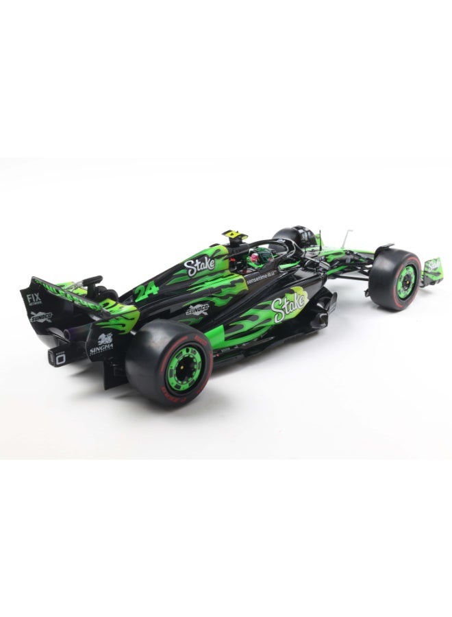 Solido KICK Sauber F1 Team C44 Las Vegas GP 2024 Z. Guanyu Diecast Model Car, 1:18 Scale Formula 1 Race Car, Black Collector Display Model with Directional Wheels, No Openings - Image 2