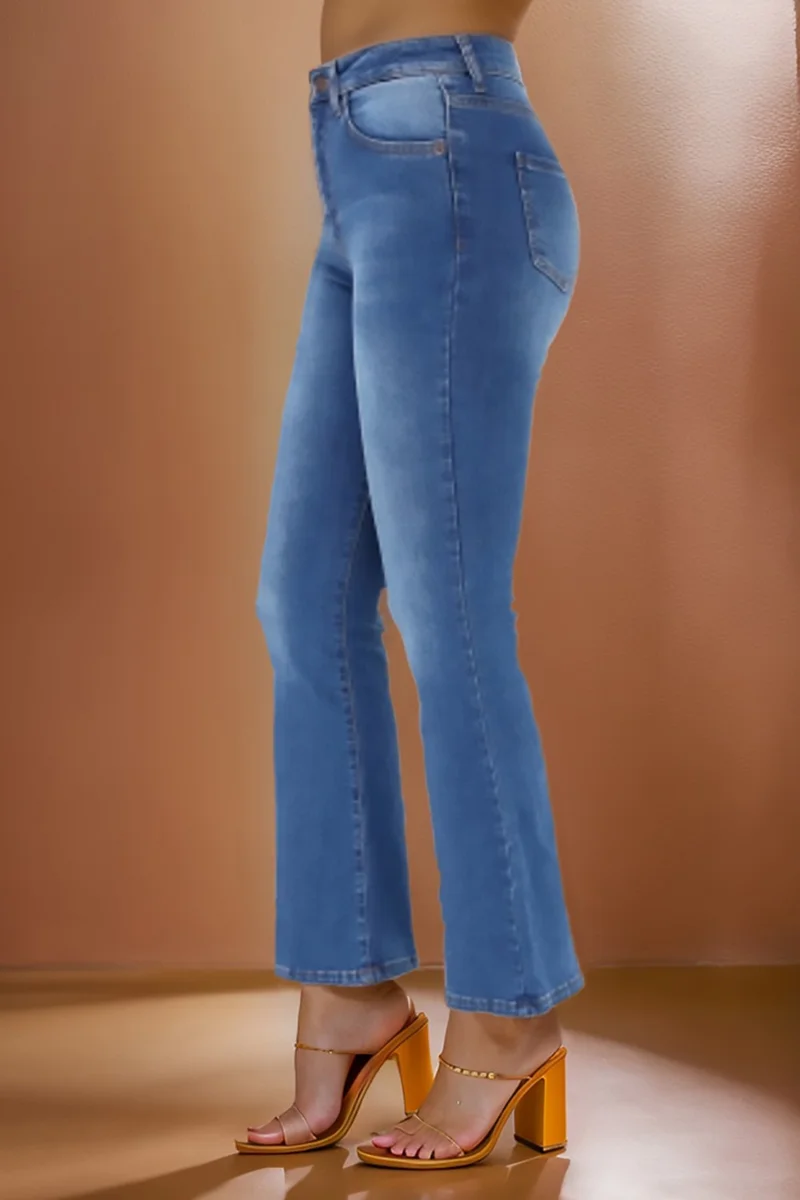 سيدي دينيم Women's Spanish Leg High Waist Denim Pants Skinny Fit Jean - C605