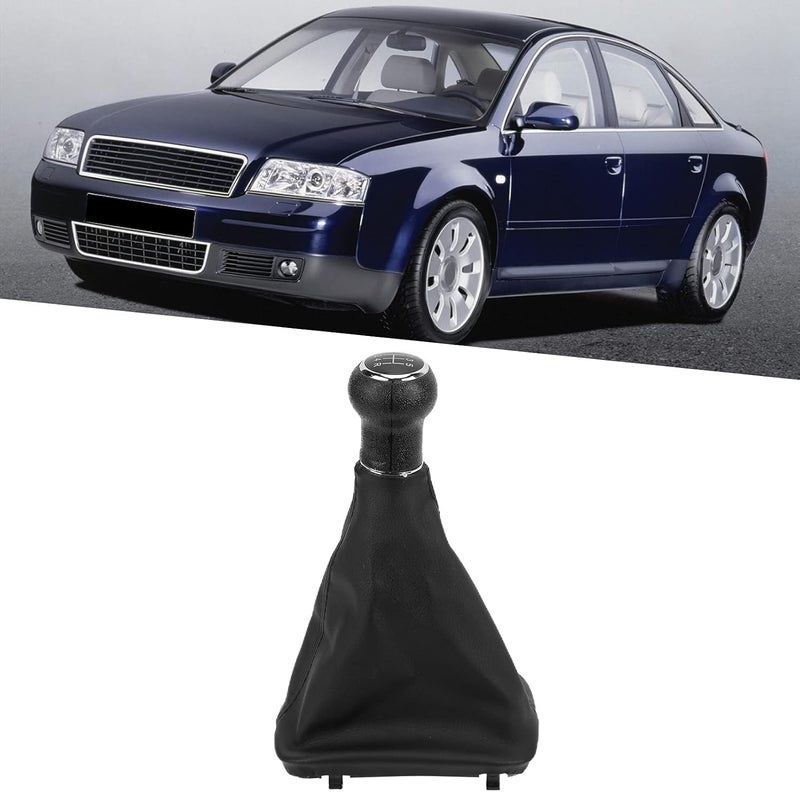 Gear Shift Knob with Boot Cover, Replacement for C5 A4 B5 D2 1998-2000, 6 Speed - Clear Engraved Pattern, Smooth Comfortable Design, Easy Installation for Upgra (5th gear) - Image 4