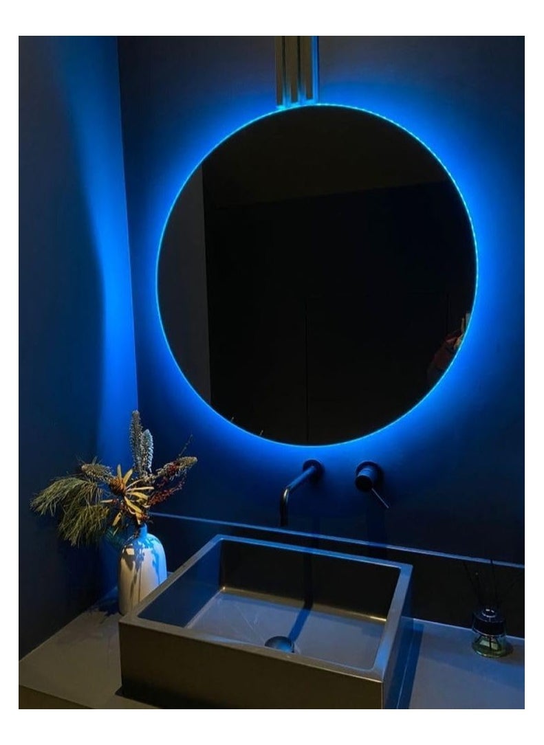 Generic Blue Led Wall Mirrors 70X70X3Cm  Blue 