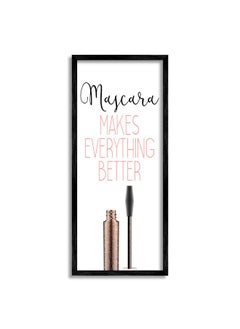 Stupell Industries Mascara Fashion Designer Modern Pink Word Design By Kimberly Allen Black Framed Wall Art 10 X 24 
