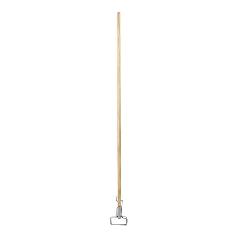 boardwalk Spring Grip Metal Head Mop Handle for Most Mop Heads, Wood, 60", Natural - Image 1