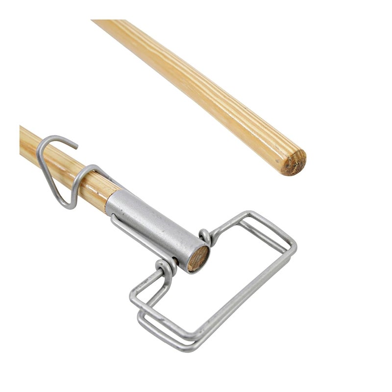boardwalk Spring Grip Metal Head Mop Handle for Most Mop Heads, Wood, 60", Natural - Image 4