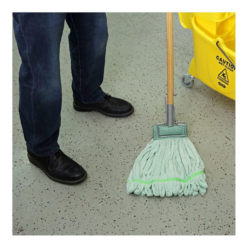 boardwalk Spring Grip Metal Head Mop Handle for Most Mop Heads, Wood, 60", Natural - Image 5